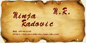Minja Radović vizit kartica